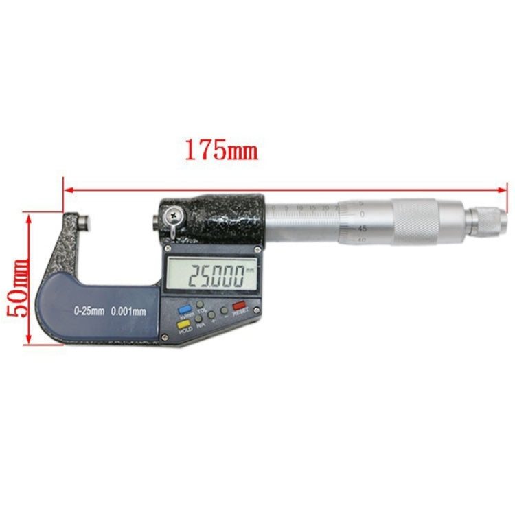 25mm (1 inch) Electronic Digital Micrometer (resolution 0.001mm)