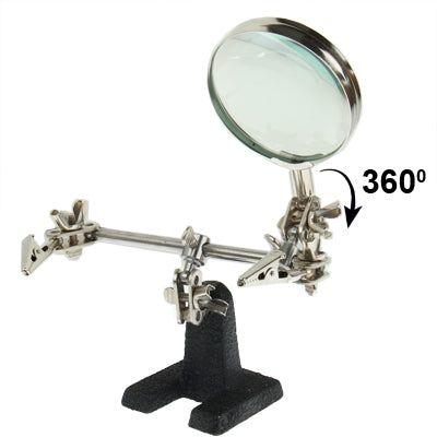 Helping Hand Magnifier, Hand Soldering Iron Stand Helping 2x Optical Magnifying Solder Tool