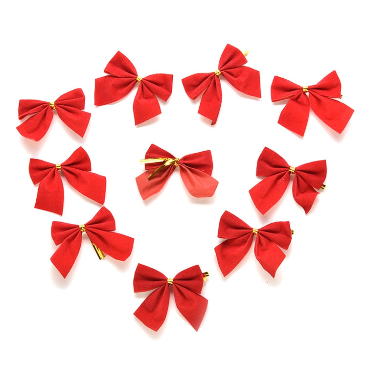 12 PCS Christmas Decoration Ornaments Bowknot Back Golden Twist Tie, Height: 6cm (12pcs in one packaging, the price is for 12pcs)