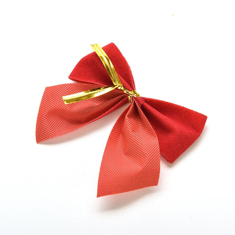 12 PCS Christmas Decoration Ornaments Bowknot Back Golden Twist Tie, Height: 6cm (12pcs in one packaging, the price is for 12pcs)