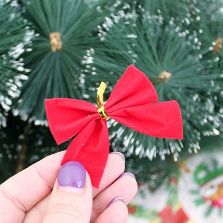 12 PCS Christmas Decoration Ornaments Bowknot Back Golden Twist Tie, Height: 6cm (12pcs in one packaging, the price is for 12pcs)