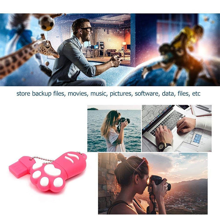 4GB Bear Paw Shaped Silicone USB 2.0 Flash Disk with Anti Dust Cup
