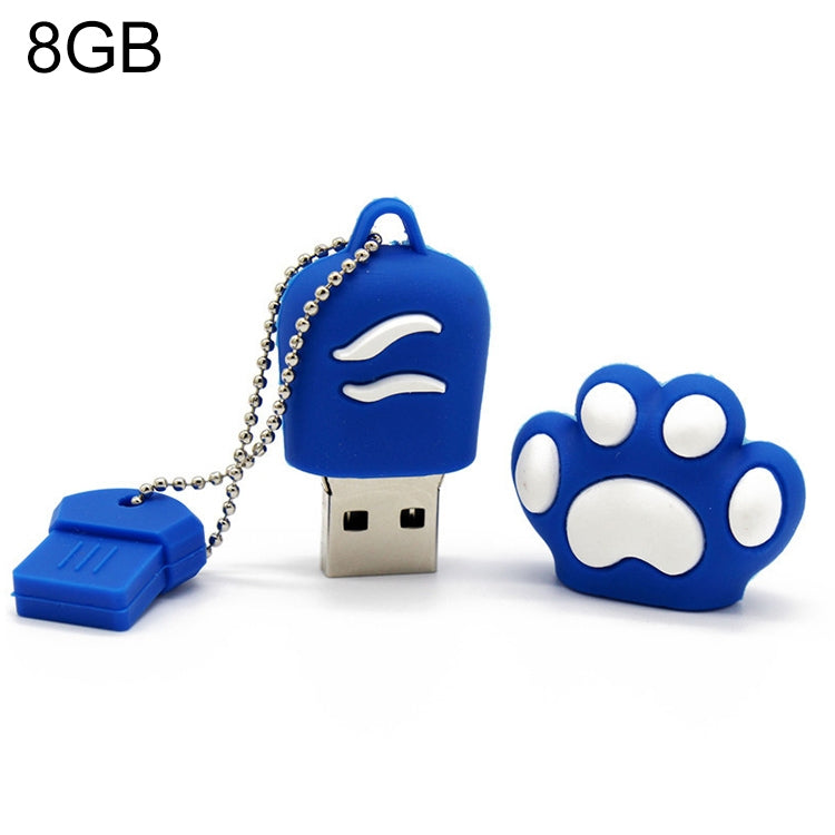 8GB Bear Paw Shaped Silicone USB 2.0 Flash Disk with Anti Dust Cup