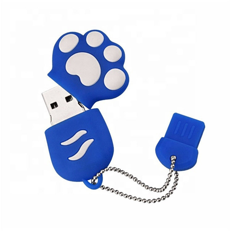 8GB Bear Paw Shaped Silicone USB 2.0 Flash Disk with Anti Dust Cup