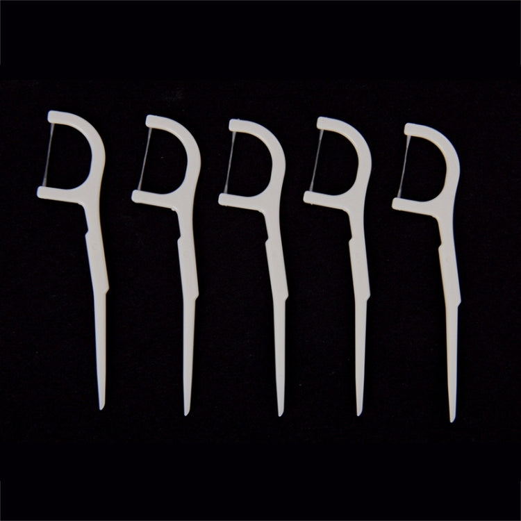 50 PCS Tooth Pick with Thread Wide Type ABS Dental Floss