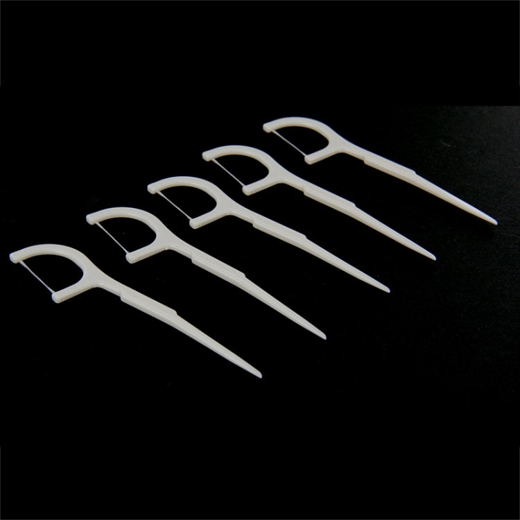 50 PCS Tooth Pick with Thread Wide Type ABS Dental Floss