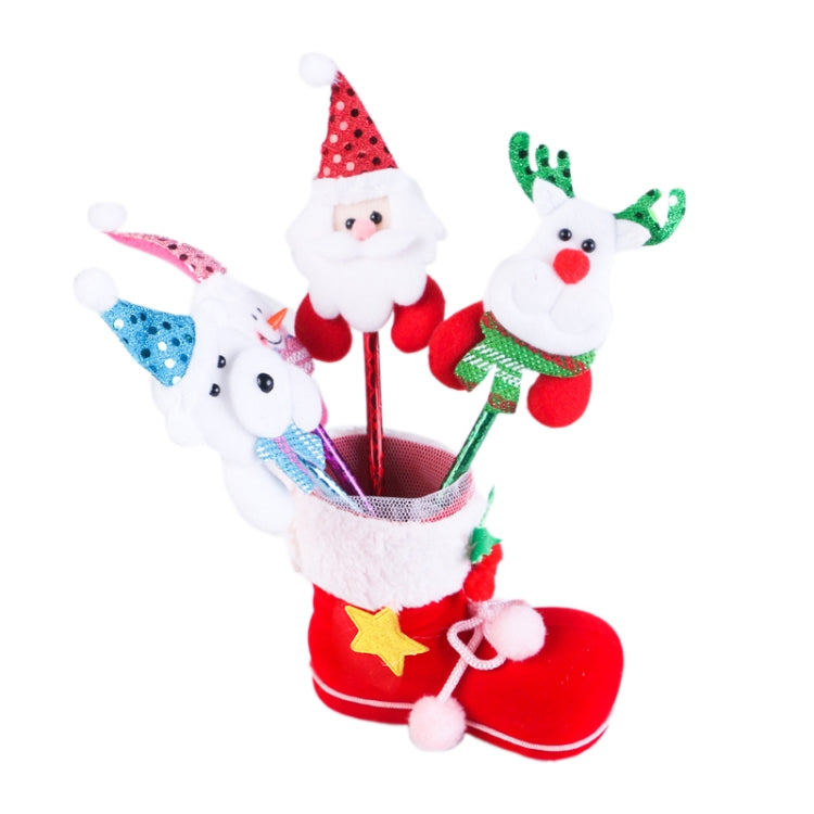 Santa Pattern Christmas Decoration Flocking Stocking Boot Candy Bag, Size: 9cm x 10cm x 5cm