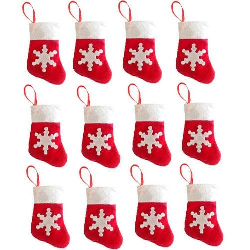 12 PCS Socks Shape Christmas Decoration Party Dinner Table Silverware Holders Pockets Diet Tools Decor Bag
