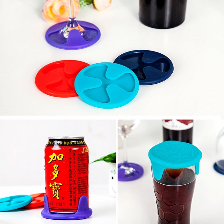 Anti-slip Silicone Red Wine & Tea & Coffee Cup Mat / Cup Lid, Random Color Delivery