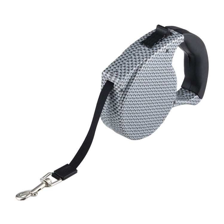 5m Black and White Grid Pattern Easy Operation Retractable Dog Leash
