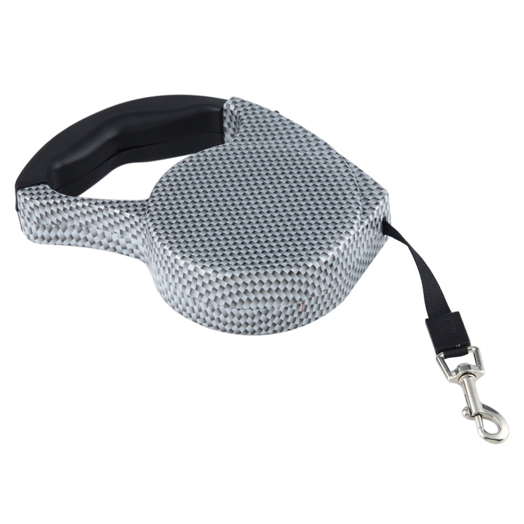 5m Black and White Grid Pattern Easy Operation Retractable Dog Leash