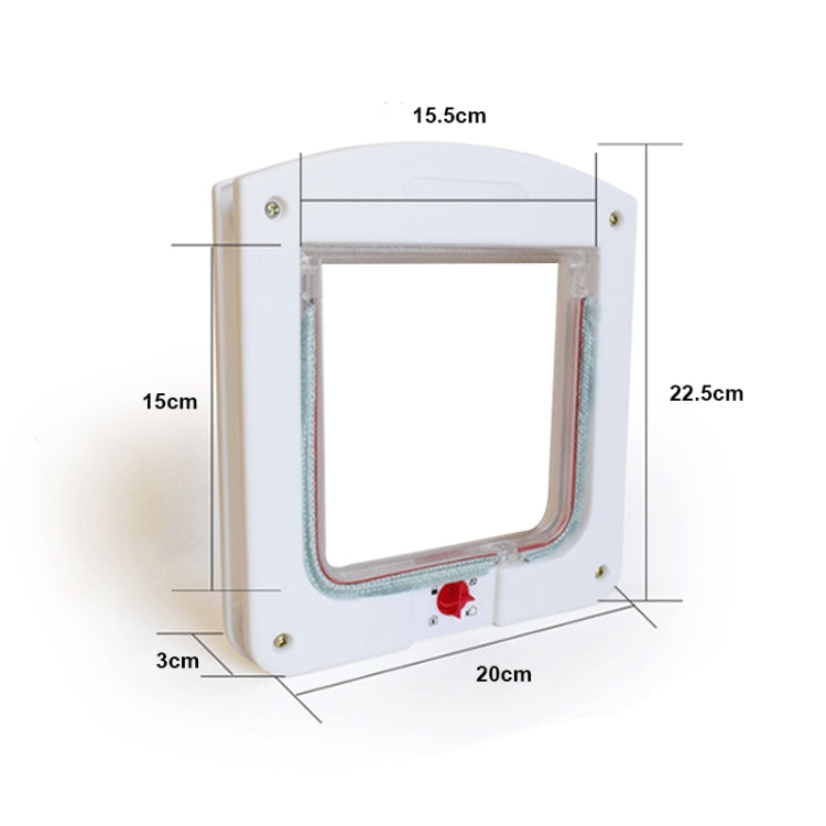 Cat / Small-scale Dog Friendly Transparent Flap, Universal 4 Way Locking
