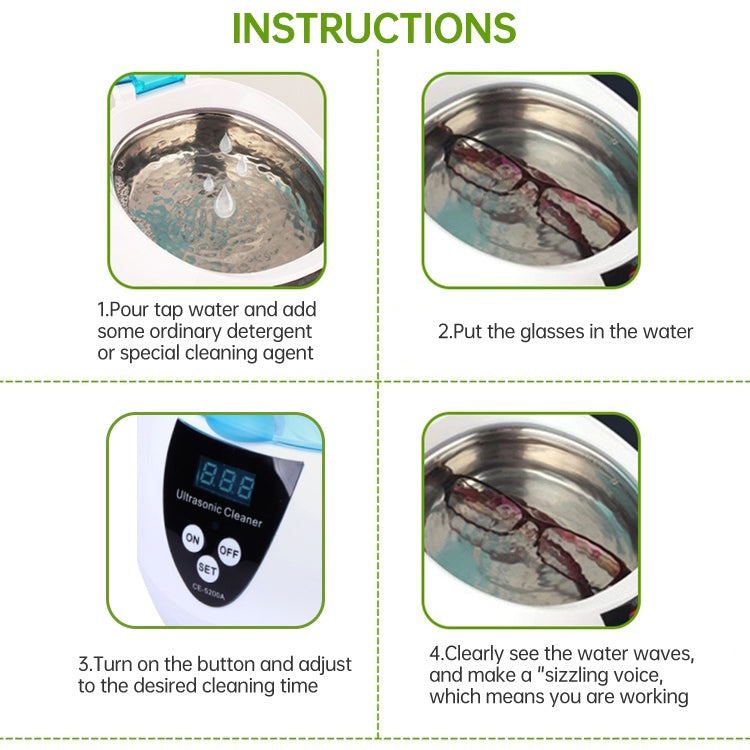 Stainless Steel Tank Digital Ultrasonic Cleaner with LCD Display for Jewelry / Watch / Denture
