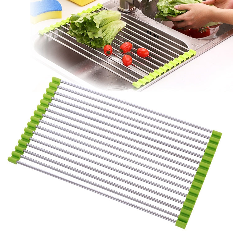 40x24x0.9cm Stainless Steel Folding Drain Rack