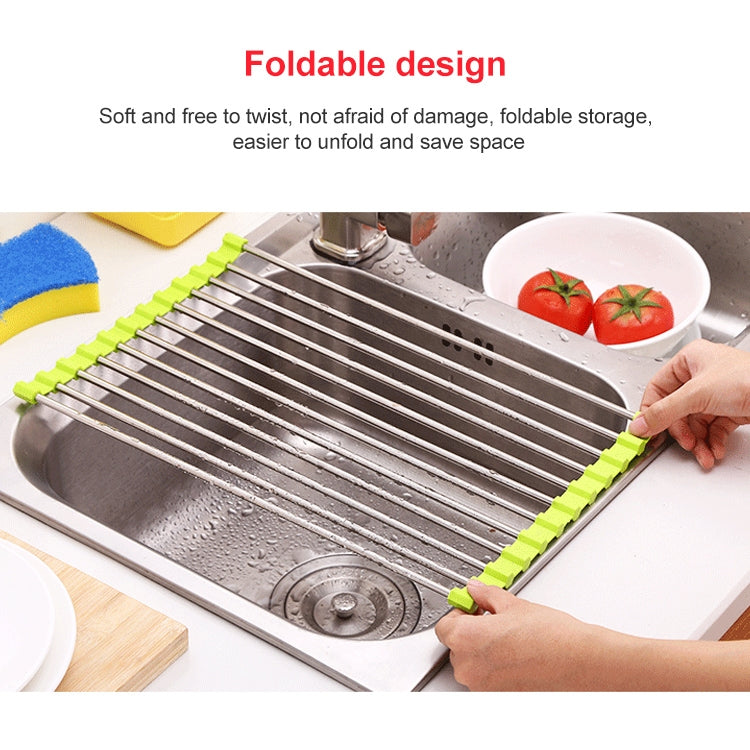 40x24x0.9cm Stainless Steel Folding Drain Rack
