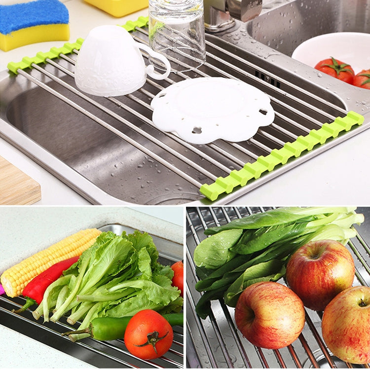 40x24x0.9cm Stainless Steel Folding Drain Rack
