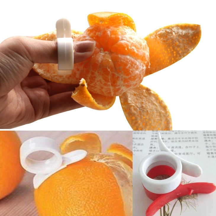 10pcs Ring Type Lemon Orange Tangerine Opener Peeler Peel Slicer Cutter Fruit Skin Remover Knife Helper, Random Color Delivery