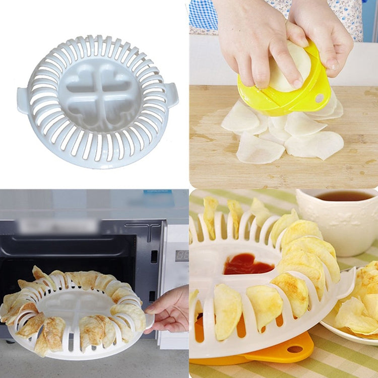 DIY Microwave Oven Baked Potato Chips Homemade Maker Machine Device with Slicer & Plate