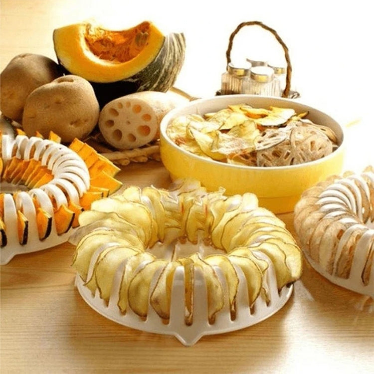 DIY Microwave Oven Baked Potato Chips Homemade Maker Machine Device with Slicer & Plate