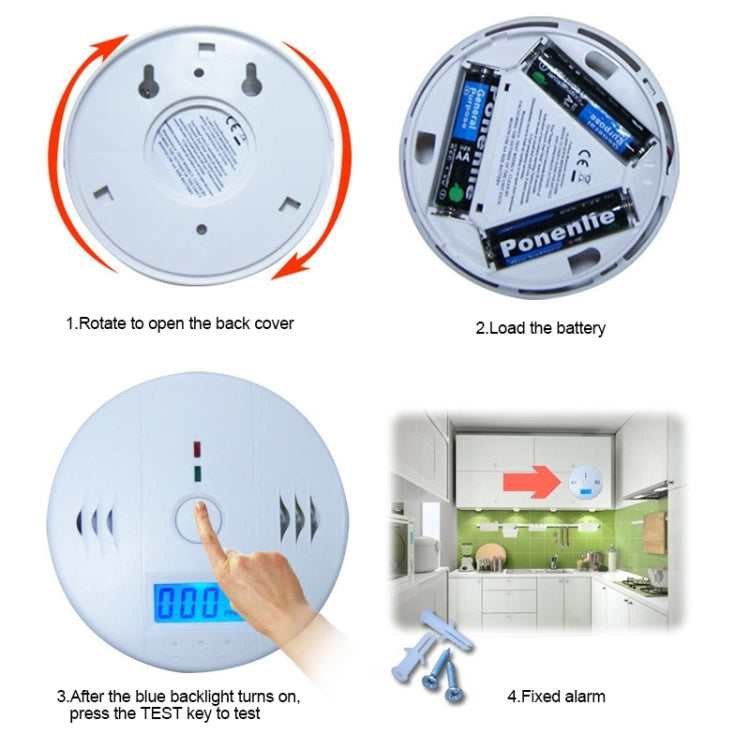 Gas Carbon Monoxide Detector Sensor Unit LCD CO Safety Alarm Tester