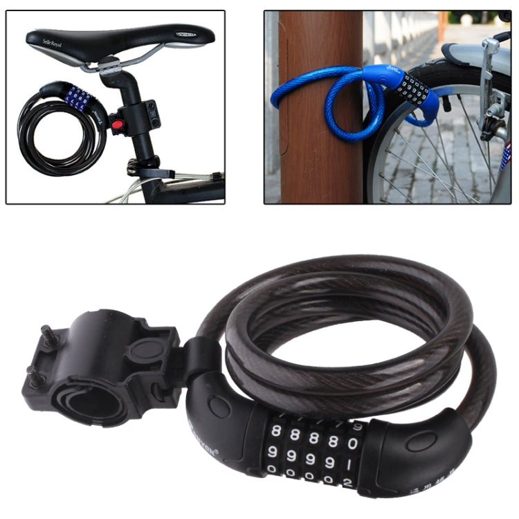 5 Digits Bicycle Motorcycle Steel Wire Lock Strip