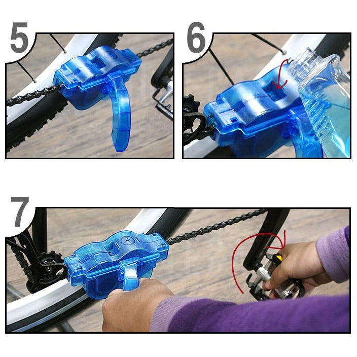 Bicycle Chain Cleaner Cycling Bike Machine Brushes Scrubber Wash Tool Kit Mountaineer Bicycle Chain Cleaner Tool Kits