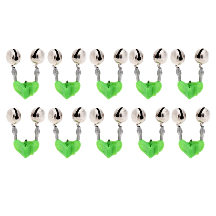 10 PCS Fishing Accessory Twin Bells Clip On Fishing Rod Fishing Bait Alarm, Random Color Delivery