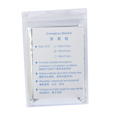 Compact Lightweight Aluminized Windproof Emergency Blanket (Size: 130x210cm)