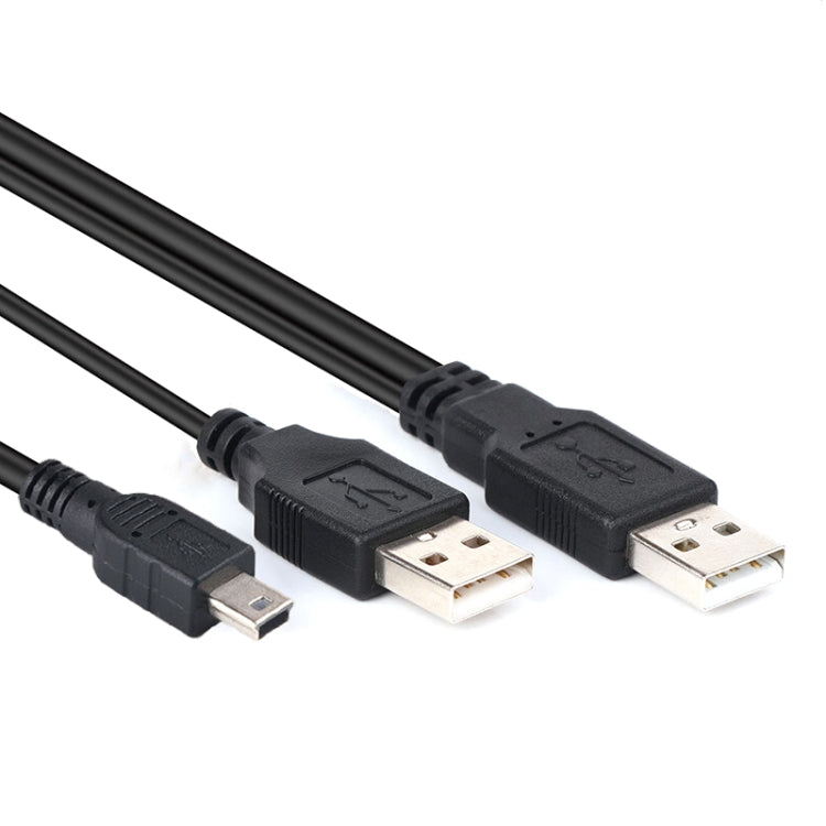 2 in 1 USB 2.0 Male to Mini 5pin Male + USB Male Cable, Length: 80 cm