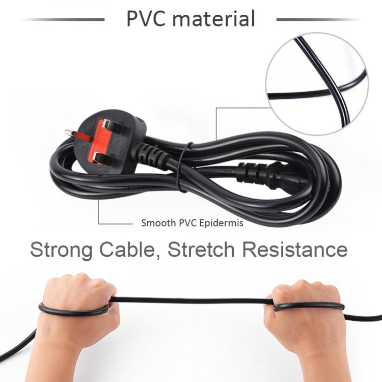 Big UK Plug Computer PC Power Cord 3 Pin Cable, Length:1.8m