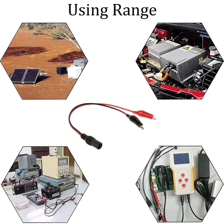 5.5 x 2.1mm Female Power Plug Alligator Clip Test Lead Cable