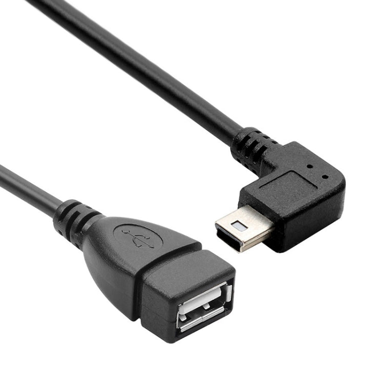 90 Degree Mini USB Male to USB 2.0 AF Adapter Cable with OTG Function, Length: 13cm
