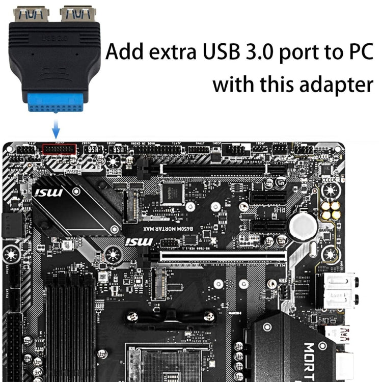 2 x USB 3.0 AF to 20 Pin Adapter