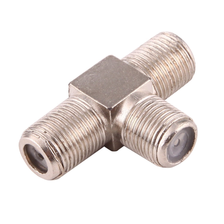 3 Ways F Female Plug to Double F Female Plug T Adapter