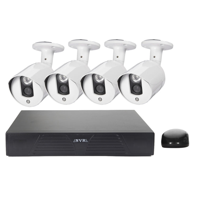 N4B3M 4Ch 720P P2P ONVIF 1.0 Mega Pixel IP Camera NVR Kit, Support Night Vision / Motion Detection, IR Distance: 20m