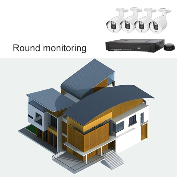 N4B3Poe 4Ch 720P P2P ONVIF 1.0 Mega Pixel IP Camera NVR Kit, Support Night Vision / Motion Detection, IR Distance: 20m