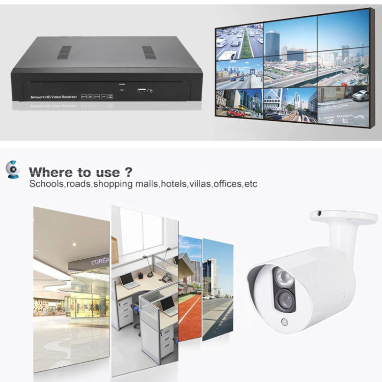 N4B3Poe 4Ch 720P P2P ONVIF 1.0 Mega Pixel IP Camera NVR Kit, Support Night Vision / Motion Detection, IR Distance: 20m