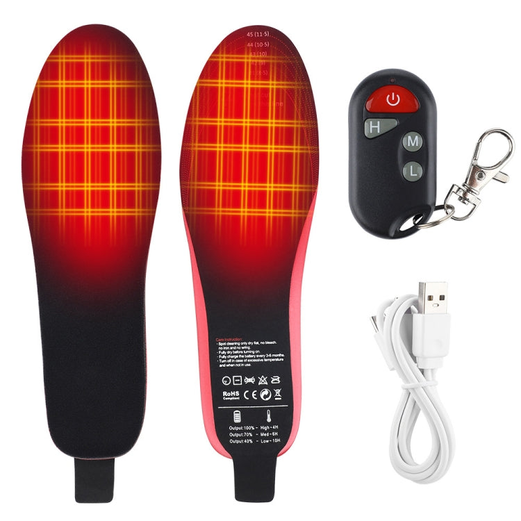 Rechargeable Electric Heating Insole Wireless Remote Control Smart Thermal Insole,Size:Large(41-46 Size)