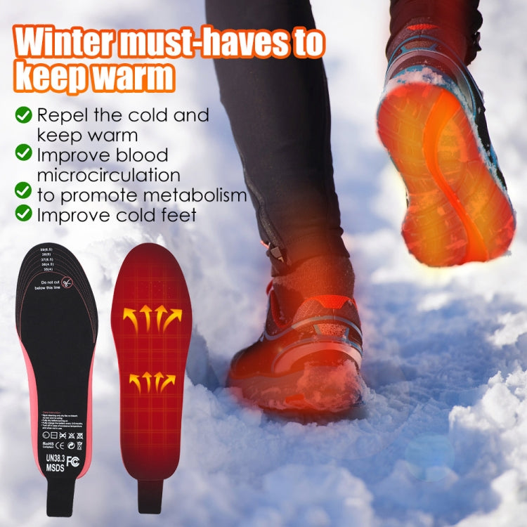 Rechargeable Electric Heating Insole Wireless Remote Control Smart Thermal Insole,Size:Medium(34-40 Size)