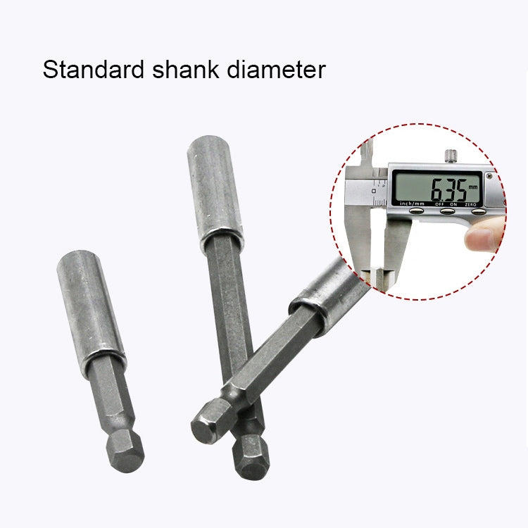 5 PCS 1/4 Electric Batch Head High Magnetism Connecting Rod Pistol Drill Extension Rod Sleeve Fast Turning Joint, Length: 100mm