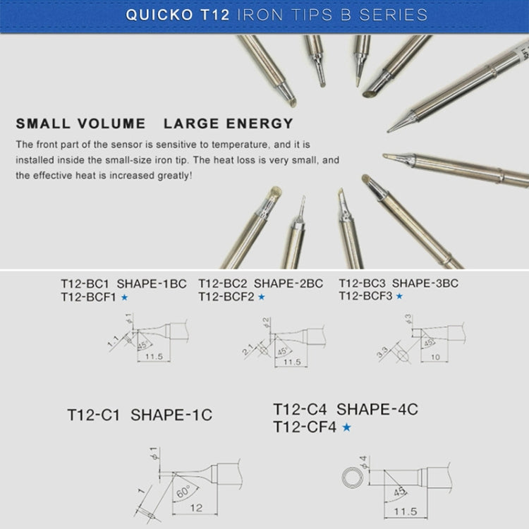 QUICKO T12-BCF3 Lead-free Soldering Iron Tip