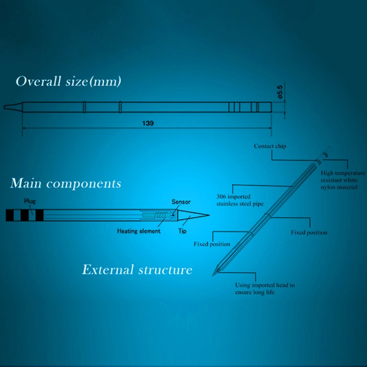 QUICKO T12-ILS Black Welding Lead-free Soldering Iron Tip