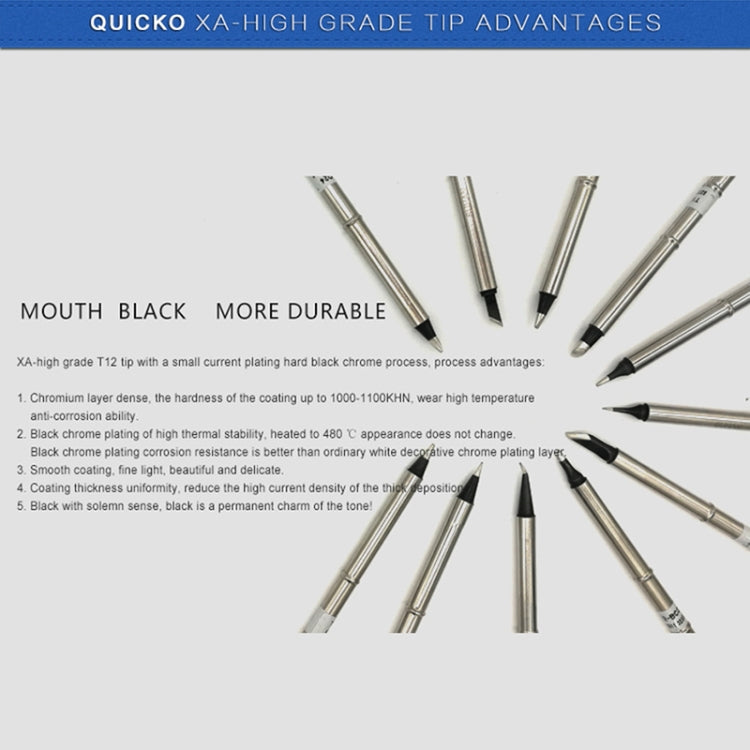 QUICKO T12-KU Black Welding Lead-free Soldering Iron Tip