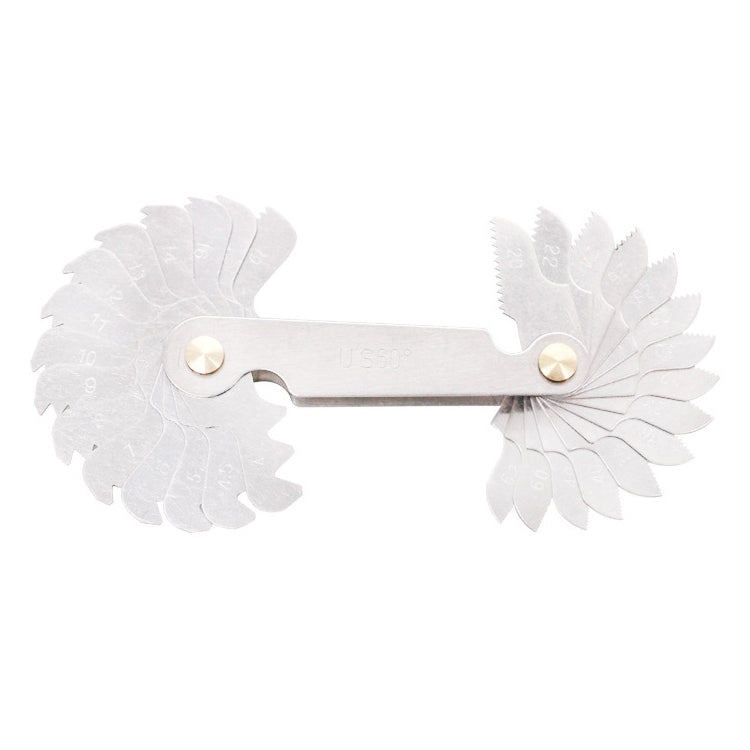 30 PCS US Screw Pitch Thread Blades 60 Degrees CR Stainless Steel Thread Gauge