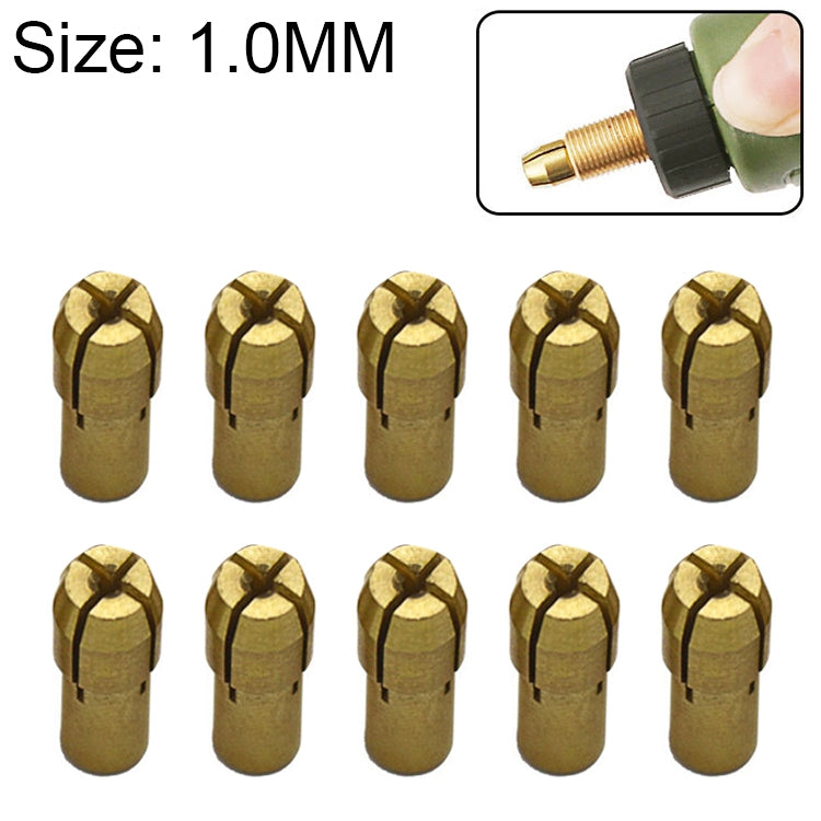 10 PCS Three-claw Copper Clamp Nut for Electric Mill Fittings，Bore diameter: 1.0mm