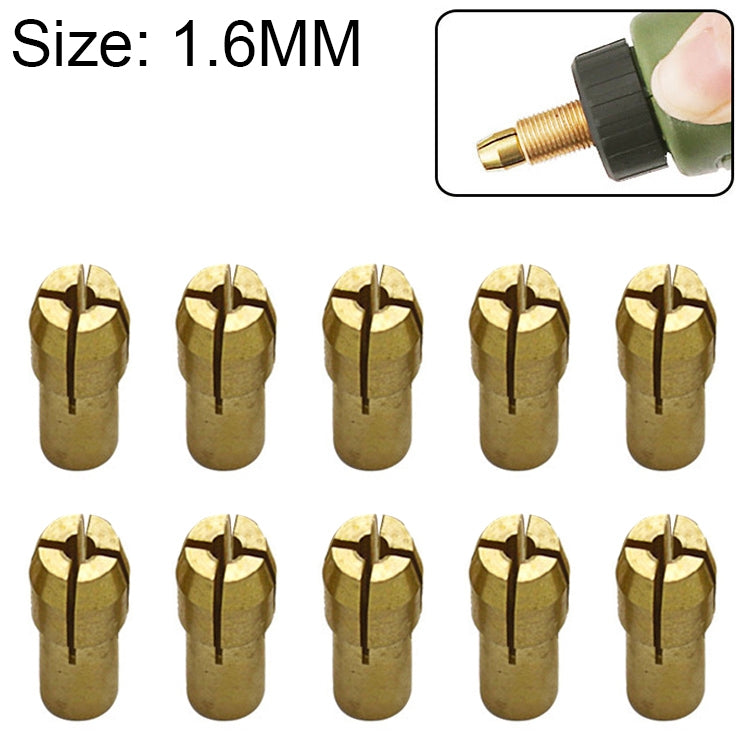 10 PCS Three-claw Copper Clamp Nut for Electric Mill Fittings，Bore diameter: 1.6mm
