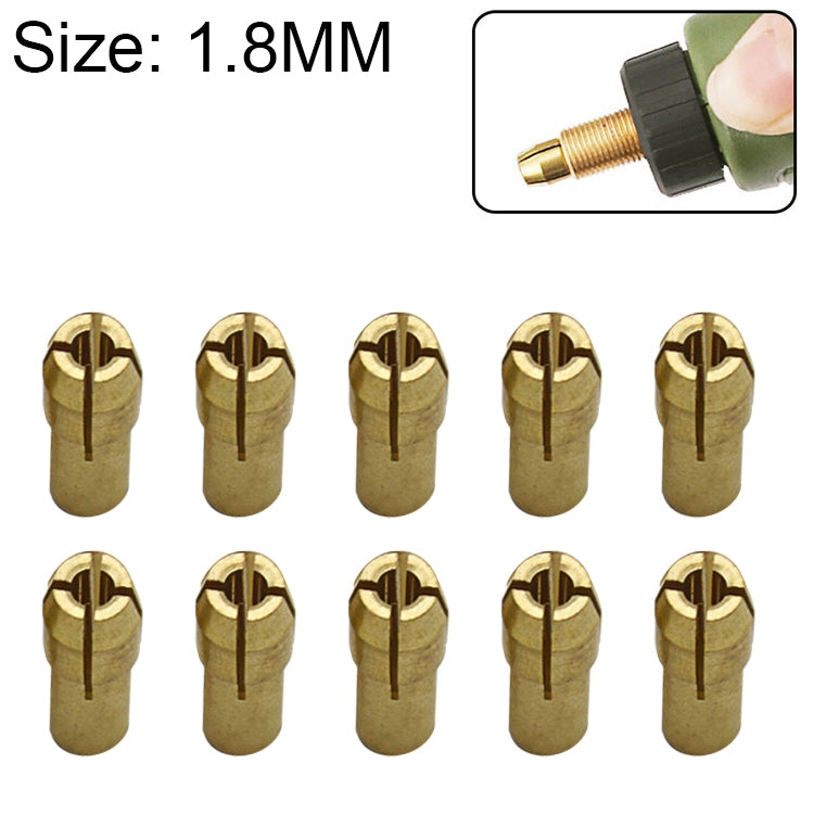 10 PCS Three-claw Copper Clamp Nut for Electric Mill Fittings，Bore diameter: 1.8mm