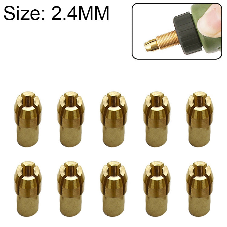 10 PCS Three-claw Copper Clamp Nut for Electric Mill Fittings，Bore diameter: 2.4mm