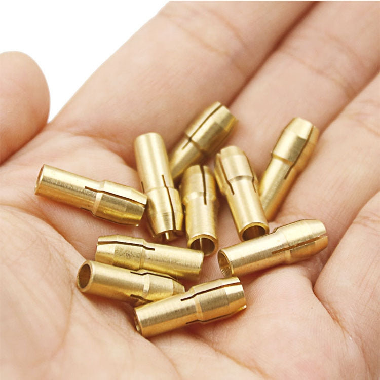 10 PCS Three-claw Copper Clamp Nut for Electric Mill Fittings，Bore diameter: 3.2mm