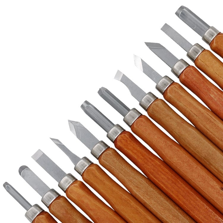 12 in 1  Wood Carving Chisels Knife Basic Woodcut Working Handmade Rubber Stamps Hand Tools